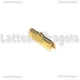 10 Capocorda per organza in metallo Gold Plated  25x7.5mm
