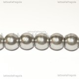 25 Perle in vetro cerato argento 10mm