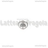 Charm Cuore Albero della Vita in Acciaio Inox 10x10mm
