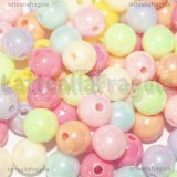 25 Perle in acrilico da 8mm colori misti effetto perlato