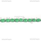 Perle a Botte mezzocristallo sfaccettato Smeraldo 6x4mm filo 40cm