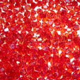 25 Biconi in vetro Rosso AB 4x4mm