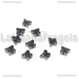 10 Farfalle in Ematite non magnetica 4x4x2mm