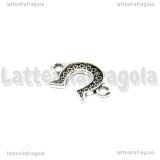 Connettore Ferro di cavallo in metallo argento antico 17x12mm