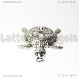Ciondolo Tartaruga in metallo argento antico 57x39mm