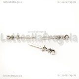 Charm spada double-face in metallo argento antico 55x23mm