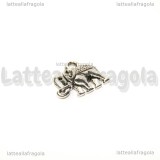 Charm Elefante double-face in metallo argento antico 14x12mm