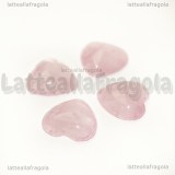 Cabochon Cuore in Quarzo Rosa 14mm