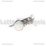 Ciondolo Fatina su Opale in ottone argentato 25x12mm