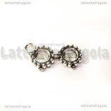 Charm occhiali in metallo argento antico 21.5x11mm