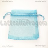 Sacchetto in organza azzurro 7x9cm