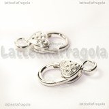 Gancio con cuore in metallo Silver Plated 27.5x14mm