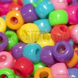 30 Perle in acrilico colori misti con foro passante 8.5x6mm