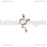 Ciondolo Dopamina in metallo argentato 25x12mm