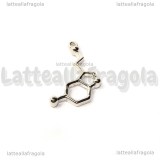Ciondolo Serotonina in metallo argentato 25x13mm