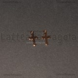 Charm Croce in Acciaio Inox Oro Rosa 12x7mm