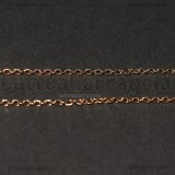 Collana in Acciaio Inox Oro Rosa 45cm a Maglia Ovale 3x0.5mm