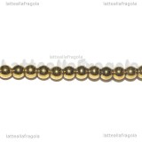 Perle in Ematite dorata non magnetica Grado A 4mm filo 40cm