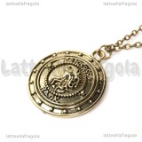 Collana Moneta Gringotts Harry Potter in metallo color bronzo 35mm