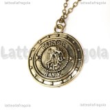 Collana Moneta Gringotts Harry Potter in metallo color bronzo 35mm