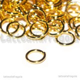 50 Anellini apribili in Acciaio Gold Plated 5x0.7mm