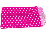 5 Buste in Carta Kraft Fucsia Pois Bianchi 15x8cm