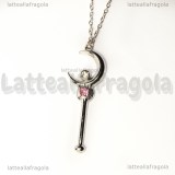 Collana Ciondolo Sailor Moon in metallo argentato 4.5x2cm