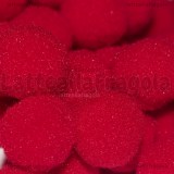 25 Pom pon in terilene rosso 15mm