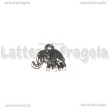 Charm Elefante double-face in metallo argento antico 13x13mm