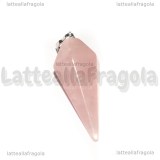 Pendolino in Quarzo Rosa 38.5x16x14.5mm