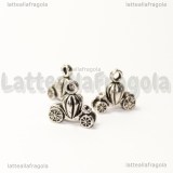 Charm Carrozza di Cenerentola 3D in metallo argento antico 13mm