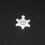 Ciondolo Fiocco di Neve in metallo smaltato Bianco 20.5x15.5mm