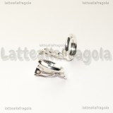 Coppia Orecchini a clip in metallo silver plated base cammeo 12mm