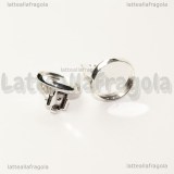 Coppia Orecchini a clip in metallo silver plated base cammeo 12mm 