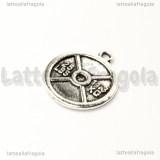 Charm Disco per bilanciere in metallo argento antico 20mm