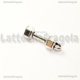 Charm Manubrio 3D in metallo argento antico 21x6mm