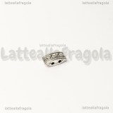 Spaziatore 2 fili decorato in metallo argento antico 10x5mm