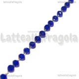 10 Metri (Bobina) di Catena Rosario in Acciaio e Cristallo Sfaccettato Blu 3.5x3mm