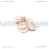 Perla in ceramica rosa effetto perlato 13x6mm