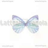 Ali di Farfalla in organza toni azzurri 30x25mm