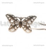 Fermaglio Capelli Farfalla Filigranata in metallo Silver Plated 85.5x22mm