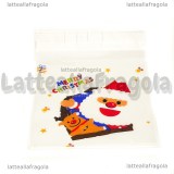 10 buste in plastica Babbo Natale e Renna con bordo adesivo 14x9.9cm