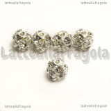 Perla in rame con pavé di strass cristal 6mm