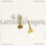 Perni base piatta 4mm Gold Plated Testa in Rame Perno in Acciaio Inox