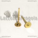 Perni base piatta 4mm Gold Plated Testa in Rame Perno in Acciaio Inox
