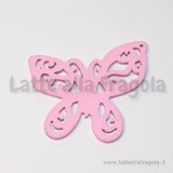 Farfalla in legno colorato rosa 56x49mm