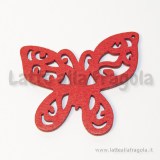 Farfalla in legno colorato rosso 56x49mm