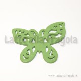 Farfalla in legno colorato verde 56x49mm