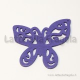 Farfalla in legno colorato viola 56x49mm