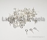 20 pezzi di ganci a vite con occhiello 8x4mm Silver Plated.